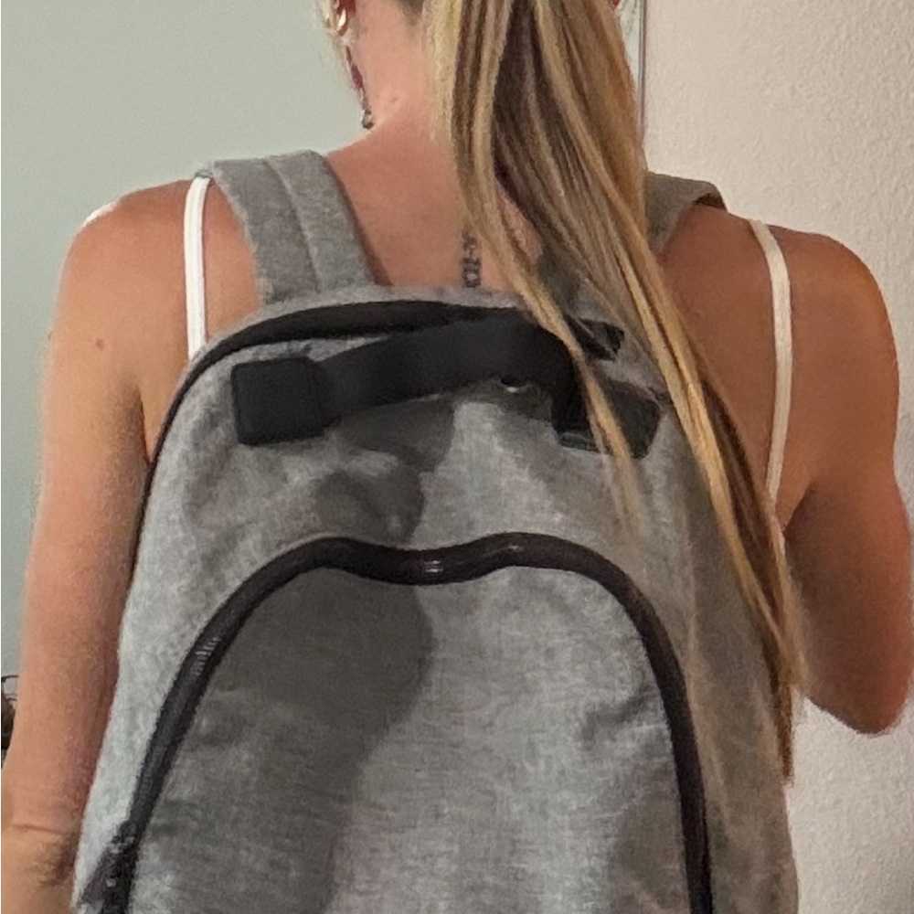 Lululemon Athletica Gray and Black Backpack Sleek Design